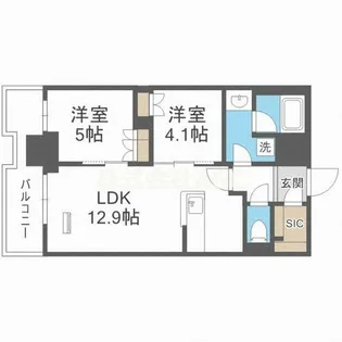 RJR堺筋本町タワー【6階】の間取り
