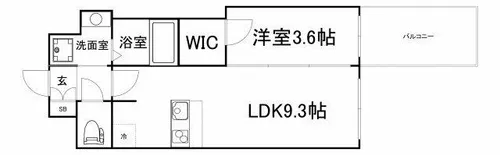 1LDKの間取り画像