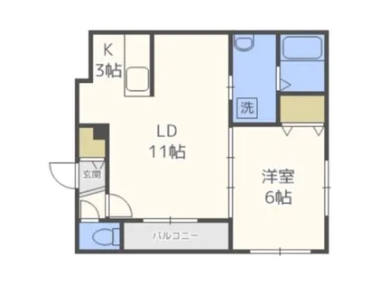 クラリス平岸Ⅱ【206号室】の間取り