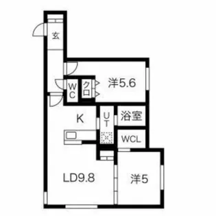 アルファスクエア学園前【1階】の間取り