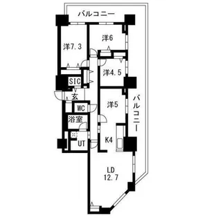 プレミスト琴似スカイクロスタワー【12階】の間取り