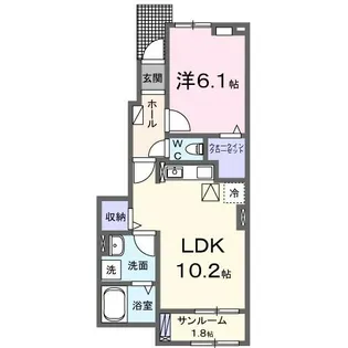 グローリア・ヒデ B【1階】の間取り