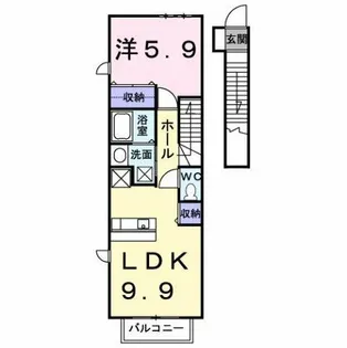 イーストハイムⅡ【2階】の間取り