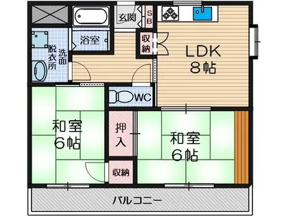 東山ハイツ【3階】の間取り