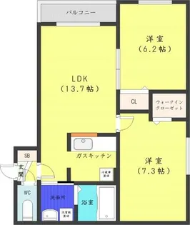 ベルクフルス【3階】の間取り