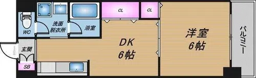 シャトー弁天弐番館【9階】の間取り