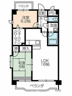 ボンヌシャンス壱番館【205号室】の間取り