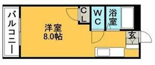 コーポラスK【206号室】の間取り