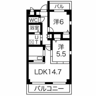 クレセール ウェスト【201号室】の間取り