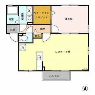 サニープレイス吉根【201号室】の間取り