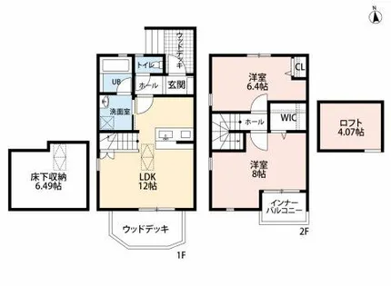 ラ・カンパーニュ【A号室】の間取り