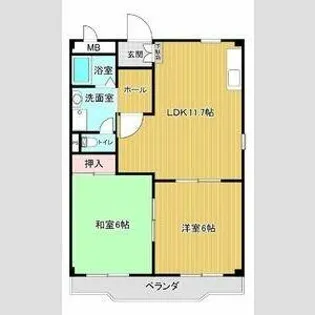 コーポ川上【101号室】の間取り