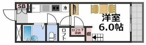 プロスパーコート鶴橋【2階】の間取り