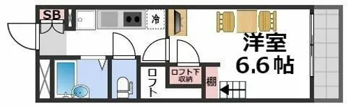 プロスパーコート鶴橋【3階】の間取り