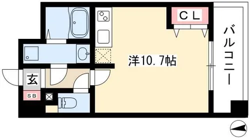 プラウランド名駅【13階】の間取り
