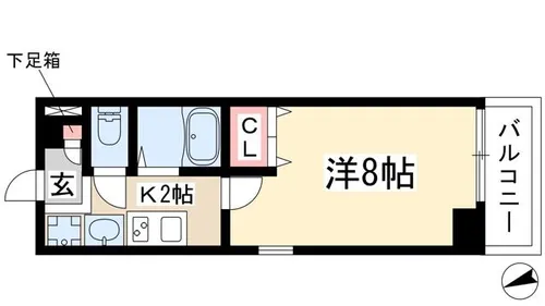 パルティール原駅前【801号室】の間取り