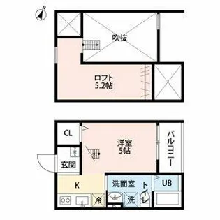 ルミエール 黄金【205号室】の間取り