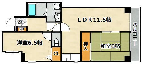 ナインハイツ【205号室】の間取り