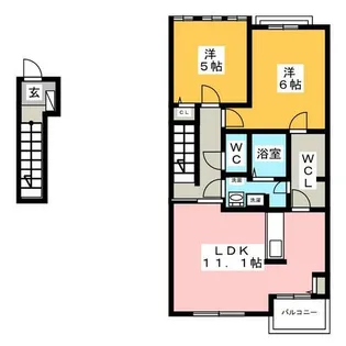 ベルリュミエールⅢ【2階】の間取り