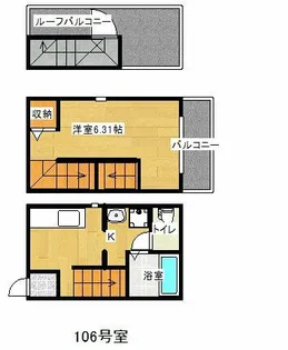 MAISONETIC GENKAI Ⅰ【106号室】の間取り