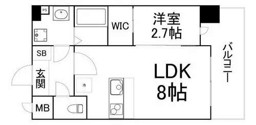 ラシーヌ瓦屋町【6階】の間取り