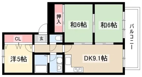 ノヴァ宝ケ丘Ⅱ【105号室】の間取り