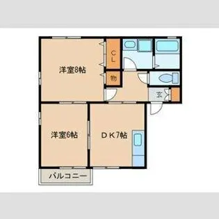 リネアロッサ【202号室】の間取り