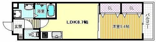 クリエオーレ誉田【1階】の間取り