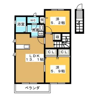 カサ アヅール【2階】の間取り