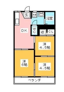 タウン66 C棟【1階】の間取り