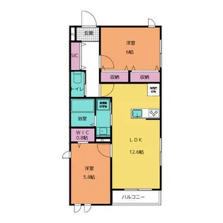 ヘーベルメゾン金山東【202号室】の間取り