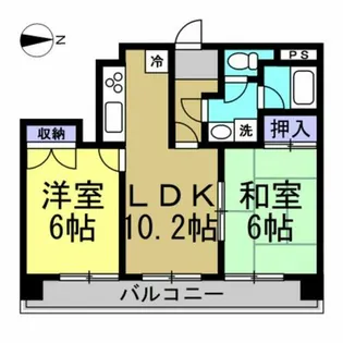 サンファミール北浦【702号室】の間取り