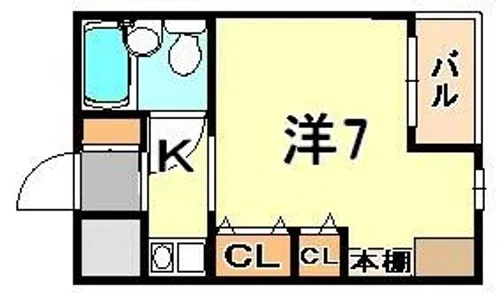 ラフェブランシュ岡本【2階】の間取り