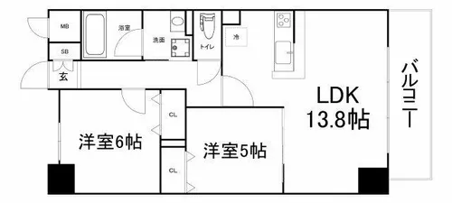 サンセール海老江【4階】の間取り