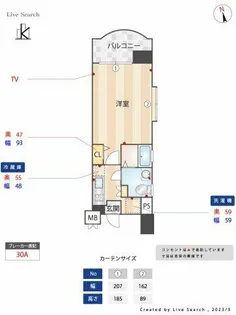 サヴォイステュディオブランシェ【3階】の間取り