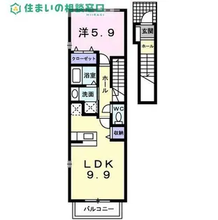 愛知県岡崎市福岡町字菱田【アパート】の間取り
