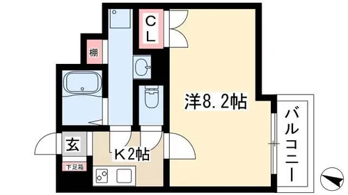 クレサス代官.m【203号室】の間取り