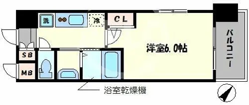 エステムコート中之島GATEⅡ【907号室】の間取り