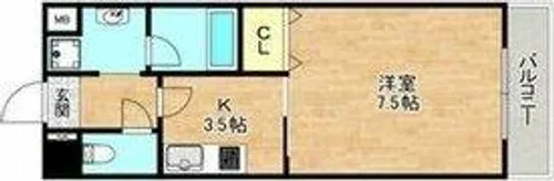 グランドゥール帆屋【307号室】の間取り