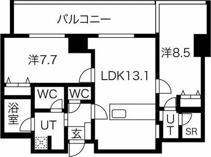 さくらHills NISHIKI Platinum Residence【13階】の間取り