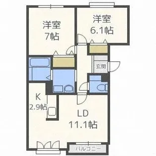 ノルテアスセーナ【302号室】の間取り