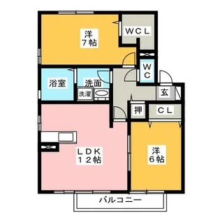 グリーンハイツ丹下B棟【2階】の間取り