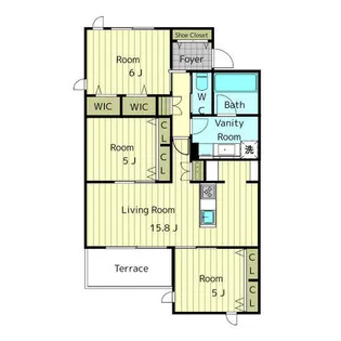 グランヴィラ社台【101号室】の間取り