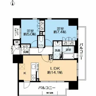 ワコーレ神戸トアプレミアム【3階】の間取り