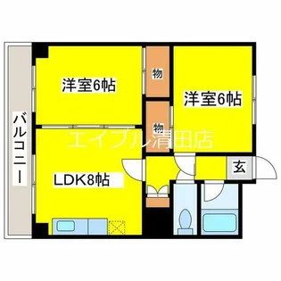 プレイス清田【103号室】の間取り