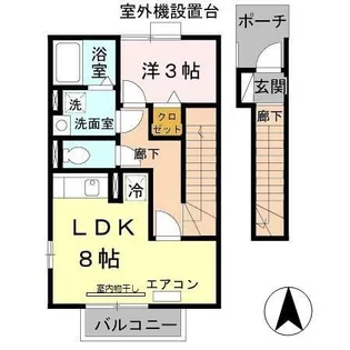ダリア B棟【B201号室】の間取り