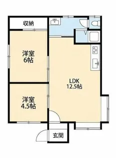 そよ風と川辺のフィナンシェ【201号室】の間取り