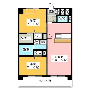 スクエアコート【2階】の間取り