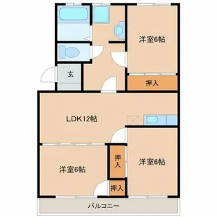 エスペランクレール長門石【306号室】の間取り