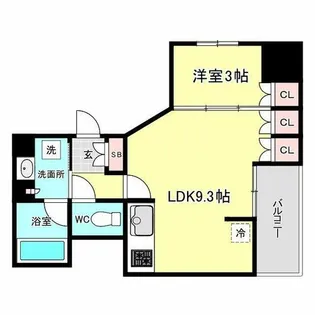 ファインフラッツ南森町【2階】の間取り
